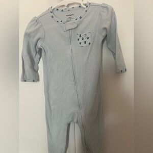 Carters blue floral footie